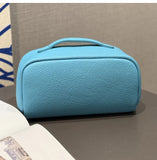 Premium Full-Grain Pebbled Leather Toiletry & Makeup Bag – Minimalist Design Travel-Ready Organiser For Women