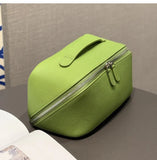 Premium Full-Grain Pebbled Leather Toiletry & Makeup Bag – Minimalist Design Travel-Ready Organiser For Women