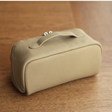 Premium Full-Grain Pebbled Leather Toiletry & Makeup Bag – Minimalist Design Travel-Ready Organiser For Women