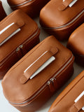 Premium Full Grain Pebbled Leather Makeup Bag With Minimalist Designer Travel Toiletry Bag For Women