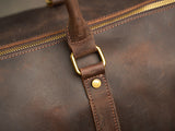 Premium Handmade Crazy Horse Leather Travel Duffle Bag Women & Men | Large Full Grain Leather Weekender Bag, Travel Tote with Trolley Sleeve