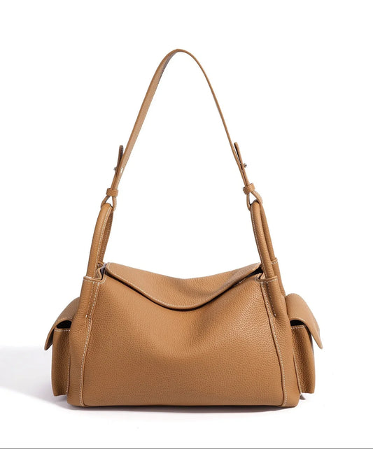 Soft Cowhide Leather Hobo Shoulder Bag – Adjustable Crossbody Commuter Bag for Women | Magnetic Clasp, Multiple Pockets