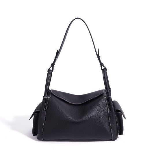 Premium Soft Cowhide Leather Hobo Shoulder Bag | Versatile Crossbody & Commuter Bag for Women