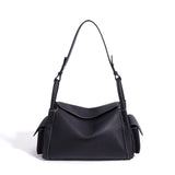 Soft Cowhide Leather Hobo Shoulder Bag – Adjustable Crossbody Commuter Bag for Women | Magnetic Clasp, Multiple Pockets