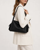 Soft Cowhide Leather Hobo Shoulder Bag – Adjustable Crossbody Commuter Bag for Women | Magnetic Clasp, Multiple Pockets