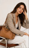 Soft Cowhide Leather Hobo Shoulder Bag – Adjustable Crossbody Commuter Bag for Women | Magnetic Clasp, Multiple Pockets
