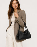 Soft Cowhide Leather Hobo Shoulder Bag – Adjustable Crossbody Commuter Bag for Women | Magnetic Clasp, Multiple Pockets