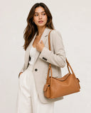 Soft Cowhide Leather Hobo Shoulder Bag – Adjustable Crossbody Commuter Bag for Women | Magnetic Clasp, Multiple Pockets
