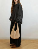 Premium Suede Hobo Purse & Tote Bag for Women | Handcrafted Suede Bucket Bag Apricot
