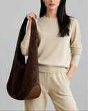 Premium Suede Hobo Purse & Tote Bag for Women | Handcrafted Suede Bucket Bag Coffee