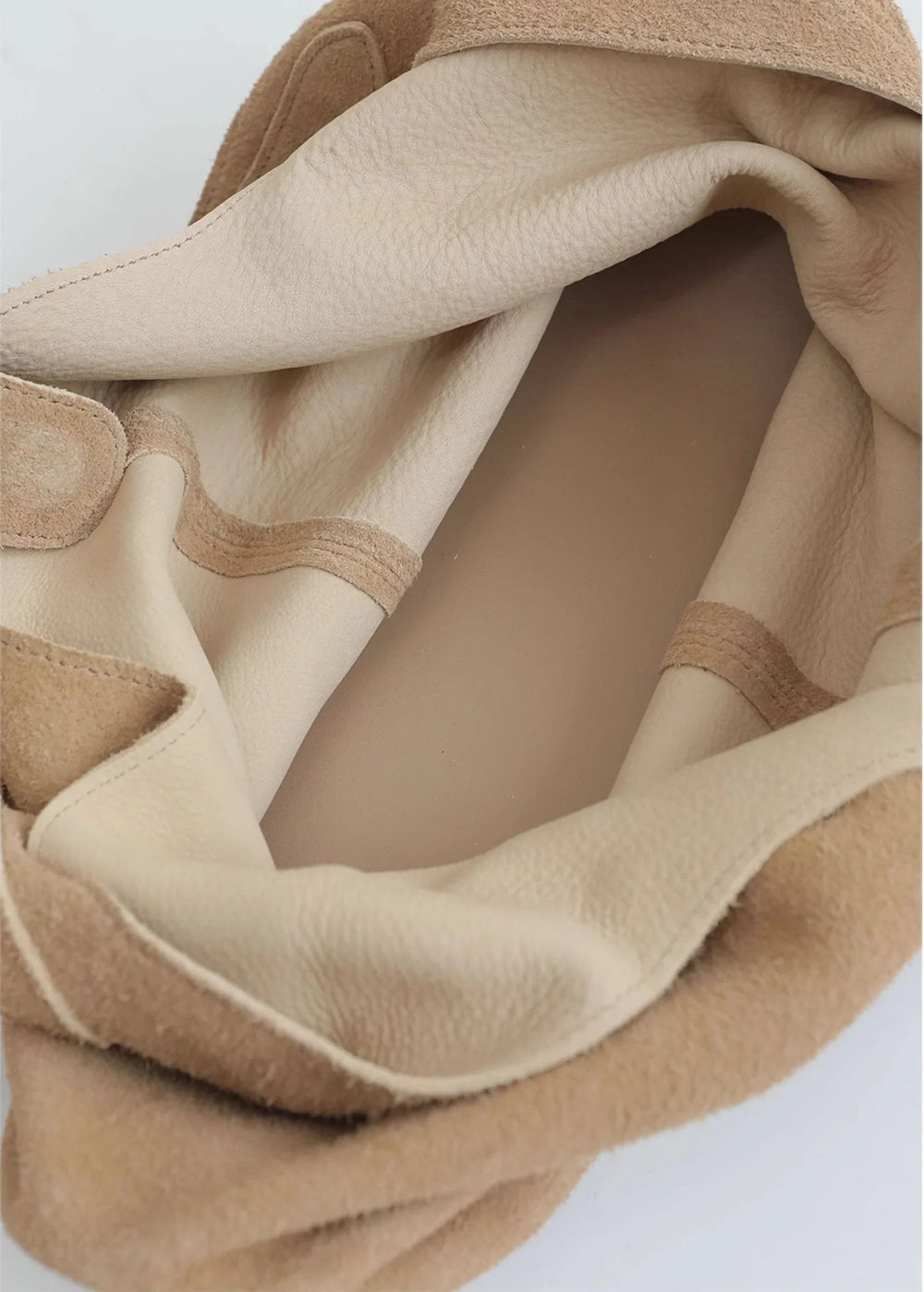 Premium Suede Hobo Purse & Tote Bag for Women | Handcrafted Suede Bucket Bag Apricot