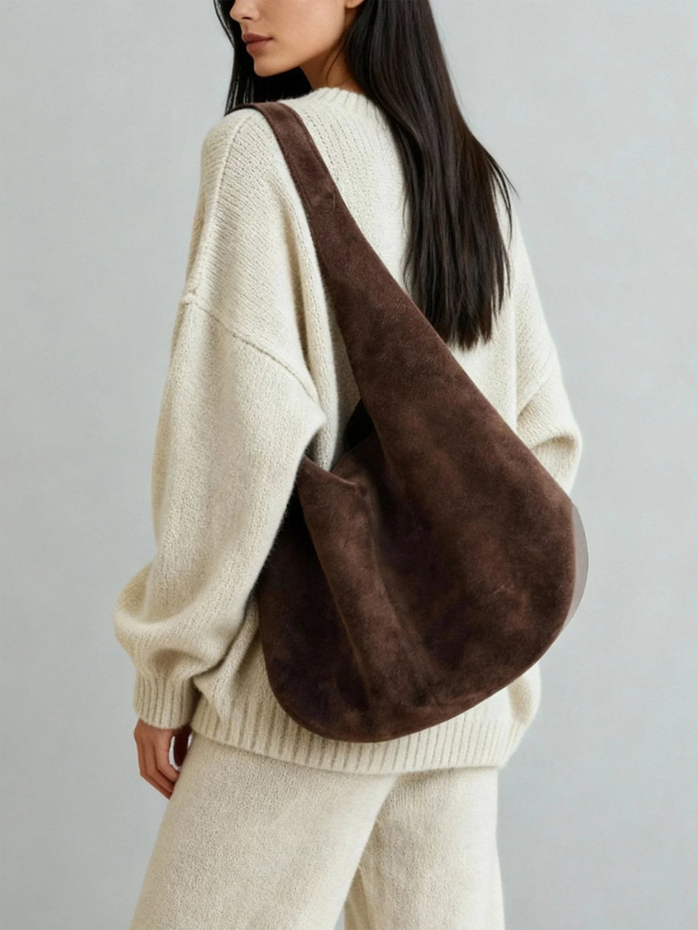 Premium Suede Hobo Purse & Tote Bag for Women | Handcrafted Suede Bucket Bag