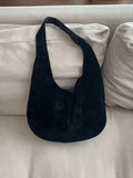 Premium Suede Hobo Purse & Tote Bag for Women | Handcrafted Suede Bucket Bag black
