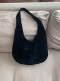 Premium Suede Hobo Purse & Tote Bag for Women | Handcrafted Suede Bucket Bag black