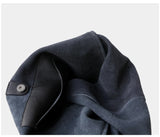 Premium Suede Leather Large Hobo Tote | Minimalist Slouchy Cowhide Leather Commuter Bag