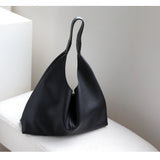 Premium Suede Leather Large Hobo Tote | Minimalist Slouchy Cowhide Leather Commuter Bag