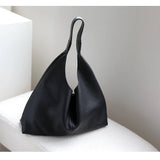Premium Suede Leather Large Hobo Tote | Minimalist Slouchy Cowhide Leather Commuter Bag
