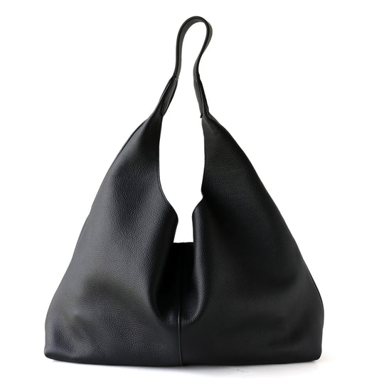 Premium Suede Leather Large Hobo Tote | Minimalist Slouchy Cowhide Leather Commuter Bag