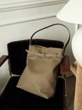Togo Leather Slouchy Tote Bag – Large Minimalist Shoulder Bag | Scratch-Resistant Lychee Grain Cowhide, Fits 13" Laptop