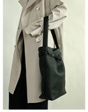 Togo Leather Slouchy Tote Bag – Large Minimalist Shoulder Bag | Scratch-Resistant Lychee Grain Cowhide, Fits 13" Laptop