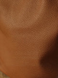 Togo Leather Slouchy Tote Bag – Large Minimalist Shoulder Bag | Scratch-Resistant Lychee Grain Cowhide, Fits 13" Laptop