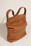 Togo Leather Slouchy Tote Bag – Large Minimalist Shoulder Bag | Scratch-Resistant Lychee Grain Cowhide, Fits 13" Laptop