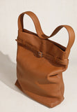 Togo Leather Slouchy Tote Bag – Large Minimalist Shoulder Bag | Scratch-Resistant Lychee Grain Cowhide, Fits 13" Laptop