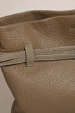 Togo Leather Slouchy Tote Bag – Large Minimalist Shoulder Bag | Scratch-Resistant Lychee Grain Cowhide, Fits 13" Laptop