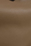 Togo Leather Slouchy Tote Bag – Large Minimalist Shoulder Bag | Scratch-Resistant Lychee Grain Cowhide, Fits 13" Laptop