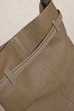 Togo Leather Slouchy Tote Bag – Large Minimalist Shoulder Bag | Scratch-Resistant Lychee Grain Cowhide, Fits 13" Laptop
