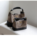 Quilted Lambskin and Suede Leather Chain Tote Bag | Women's Vintage Two-Tone Shoulder & Crossbody Bag