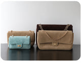 Quilted Suede Chain Flap Bag for Women | Vintage Matte Cowhide Shoulder & Crossbody Messenger Purse | Diamond-Quilted Autumn Winter Bag in Four Sizes