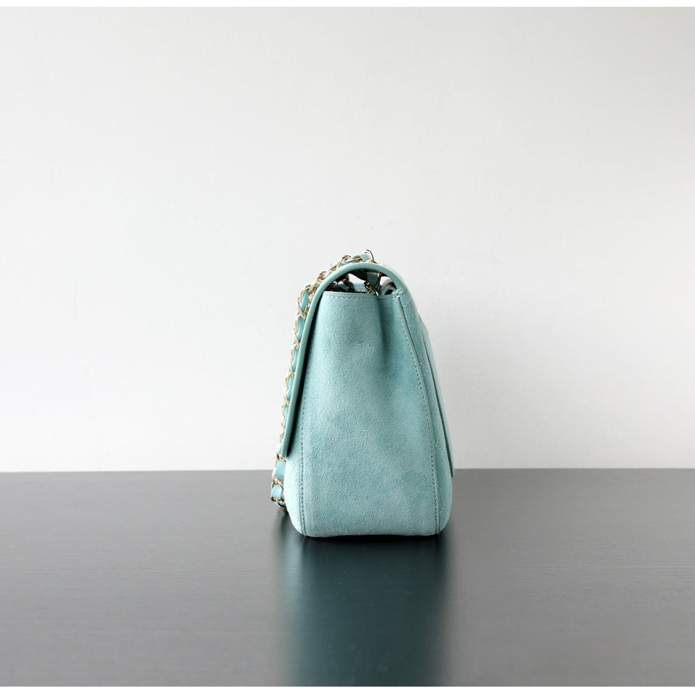 Quilted Suede Chain Flap Bag for Women | Vintage Matte Cowhide Shoulder & Crossbody Messenger Purse | Diamond-Quilted Autumn Winter Bag in Four Sizes