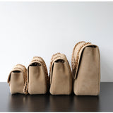 Quilted Suede Chain Flap Bag for Women | Vintage Matte Cowhide Shoulder & Crossbody Messenger Purse | Diamond-Quilted Autumn Winter Bag in Four Sizes