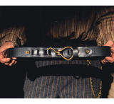 Retro Hanmade Italian Full Grain Leather Belt | Unisex Solid Brass Hook Buckle Waistband For Men & Women, Vintage Workwear Cowhide Leather Belt