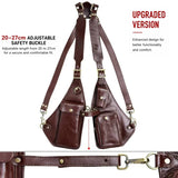 Genuine Crazy Horse Leather Chest Rig Harness Bag for Men — Handcrafted Dual Shoulder Holster Vest with Multi-Pocket | Retro Motorcycle & Daily Carry