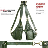 Genuine Crazy Horse Leather Chest Rig Harness Bag for Men — Handcrafted Dual Shoulder Holster Vest with Multi-Pocket | Retro Motorcycle & Daily Carry