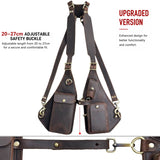 Genuine Crazy Horse Leather Chest Rig Harness Bag for Men — Handcrafted Dual Shoulder Holster Vest with Multi-Pocket | Retro Motorcycle & Daily Carry