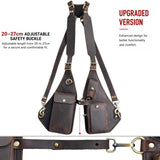 Genuine Crazy Horse Leather Chest Rig Harness Bag for Men — Handcrafted Dual Shoulder Holster Vest with Multi-Pocket | Retro Motorcycle & Daily Carry
