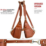 Genuine Crazy Horse Leather Chest Rig Harness Bag for Men — Handcrafted Dual Shoulder Holster Vest with Multi-Pocket | Retro Motorcycle & Daily Carry