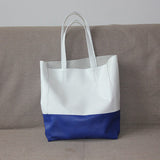 Custom Handcrafted Soft Grain Cowhide Leather Tote | Large Two-Tone Shoulder Bag for Laptop & Travel