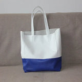 Custom Handcrafted Soft Grain Cowhide Leather Tote | Large Two-Tone Shoulder Bag for Laptop & Travel