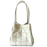 Women's Soft Luxurious Calfskin Leather Handwoven Bucket Shoulder Bag, Crossbody Bag