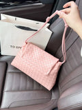 Luxury Handwoven Lambskin Crossbody Bag, Soft Leather Hobo Bag, Designer Craftsmanship Woven Flap Tote for Women