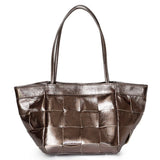 Women's Soft Luxurious Calfskin Leather Handwoven Bucket Shoulder Bag, Crossbody Bag