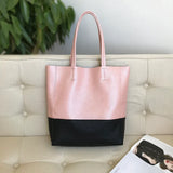 Custom Handcrafted Soft Grain Cowhide Leather Tote | Large Two-Tone Shoulder Bag for Laptop & Travel