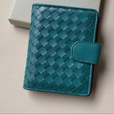 Small Lambskin Leather Interwoven Wallet, Women Woven Leather Cards Holder, Handcrafted Trifold Wallet, Designer Wallet, Women Purse