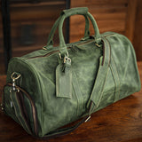 Men's Handmade Full Grain Leather Travel Duffel – Large Crazy Horse Leather Weekender | Carry-On Bag for Business, Camping & Short Trips