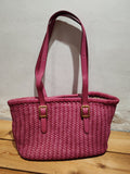 Handwoven Cowhide Leather Basket Tote Bag | Women's Shoulder Hobo Bag