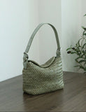 Handwoven Full Grain Leather Hobo Bag | Vintage Basketweave Shoulder & Crossbody Bag
